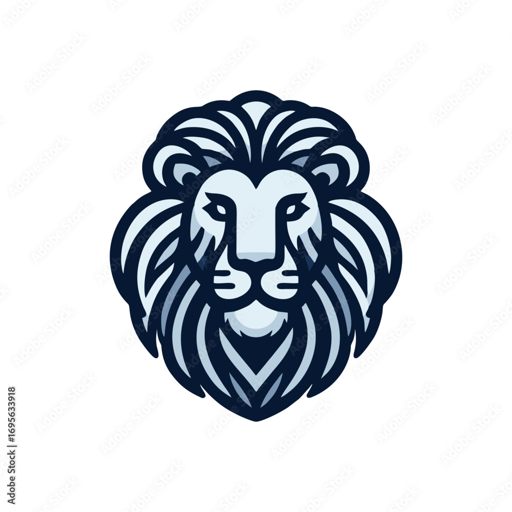 Fototapeta premium Detailed lion illustration with bold lines and shading