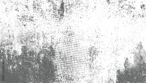 Light Gradient Halftone Dots Grunge Texture Overlay Abstract Black White Vintage vector design on transparent background