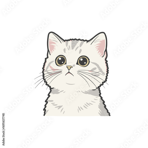 cute cat realistic vector illustration
