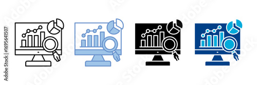 Market Analysis Icon Set Multiple Style Collection