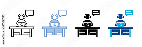 Customer Support Icon Set Multiple Style Collection
