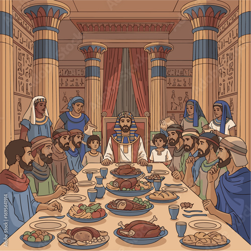 Joseph's banquet in honor of his brothers, bible 