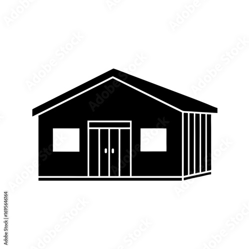 warehouse with loading dock icon vector flat clean