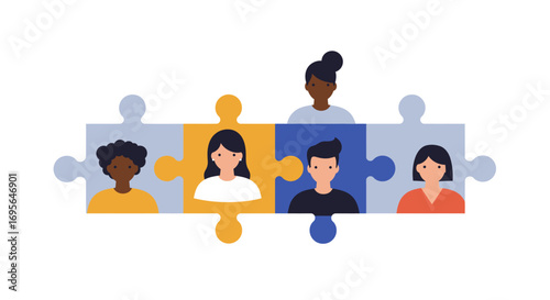 Strategic Integration of Diverse Elements: Abstract Puzzle Pieces Aligning for Unified Business Growth