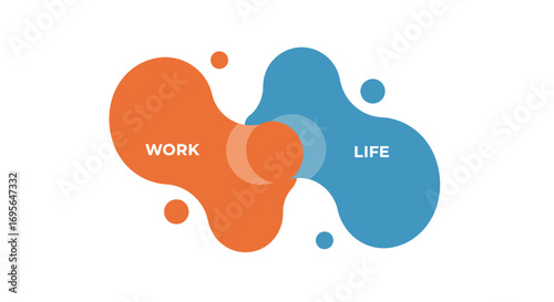 Strategic Alignment: Modern Fluid Shapes Symbolizing Work-Life Integration and Dynamic Business Growth