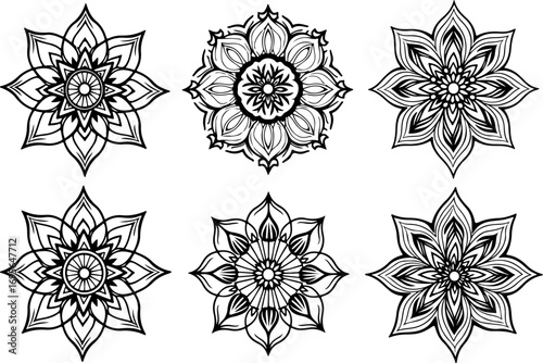 "Black and White Mandala Design Collection"