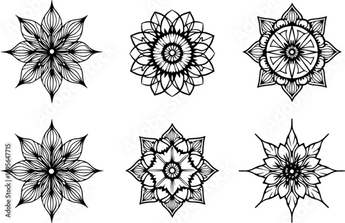 "Black and White Mandala Design Collection"