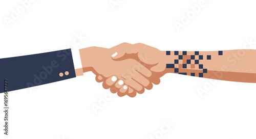 Seamless Connection: Abstract Hands Illustrating Strategic Partnership & Digital Bridge
