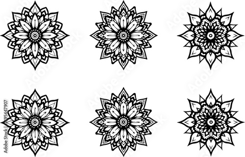 "Black and White Mandala Design Collection"