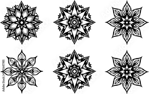 "Black and White Mandala Design Collection"