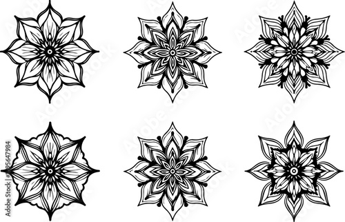 "Black and White Mandala Design Collection"