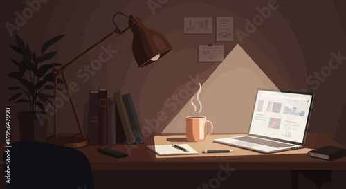 Streamlined Morning Workflow: Achieving Optimal Productivity in a Cozy Minimalist Home Office