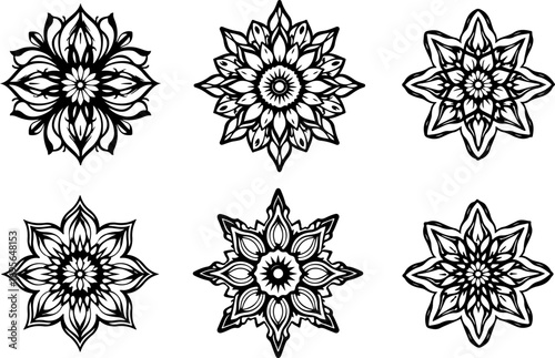 "Black and White Mandala Design Collection"