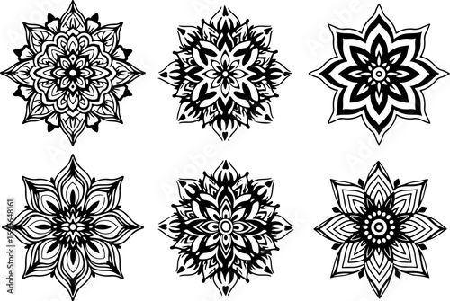 "Black and White Mandala Design Collection"