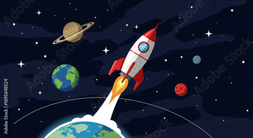 Flat Space Exploration Rocket