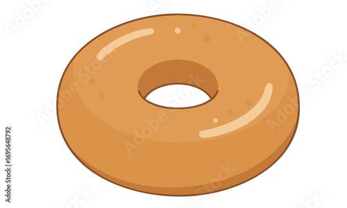 A donut with a caramel glaze and a hole in the middle.