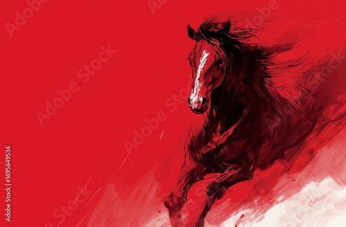 horse, red horse, 2026, 2086, 2146, happy new year, new year, new year greetings, new year's card, sunrise, animal, silhouette, start, Year of the Horse, 12 zodiac signs, pony, mustang, running, farm,