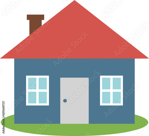 Simple Flat Design House Graphic Illustration Real Estate Property