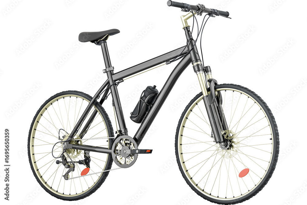 Fototapeta premium Black Bicycle, transparent background