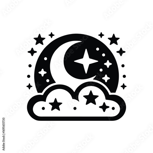 Night sky illustration with moon, stars, and clouds (1)