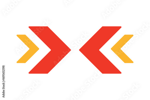 colourful arrow. dynamic moving arrow representing speed, acceleration, fast. transparent png and vector illustration