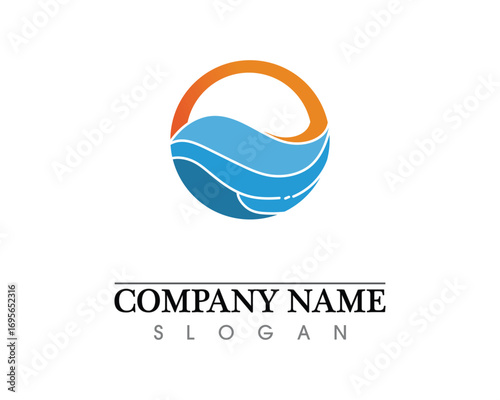 Waves beach logo and symbols template icons app
