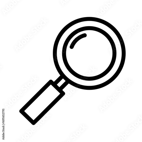 Magnifying Glass Icon Illustration for Search Functionality and Visual Exploration, Ideal for Website Design and User Interface Enhancement.