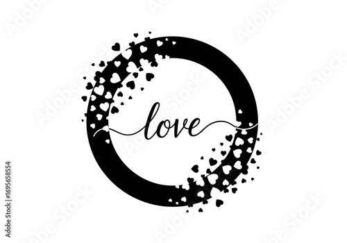A beautiful circle adorned with cascading hearts symbolizing the profound essence of love and affection