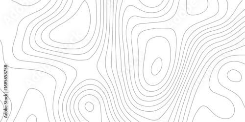 Topographic map background with geographic contour lines and elevation design on white background with abstract wavy pattern
