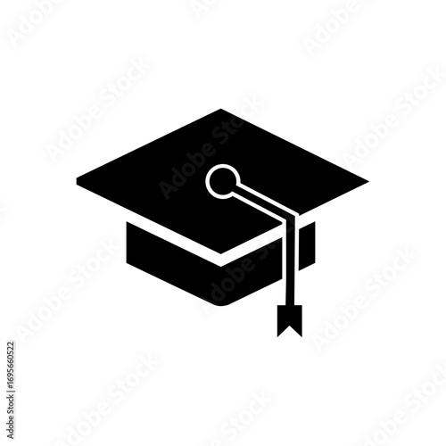 A simple black glyph icon depicting a survey or questionnaire, with a clipboard, pencil, and a speech bubble containing a question mark
