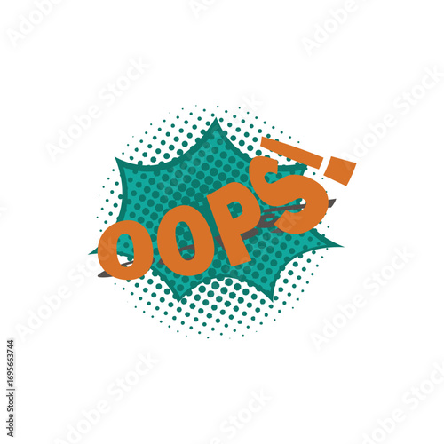 oops on speech bubble like big mistake icon. vector