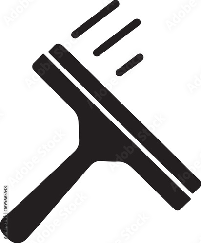 Silhouette vector of a window cleaning squeegee tool. Minimal icon for hygiene, service, and cleaning.