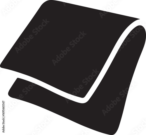 Silhouette vector of a folded wiping rag. Simple cleaning cloth icon for hygiene, laundry, and service.