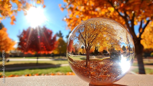 Glass sphere with refractions photographed in 4K with 100mm macro lens sharp detail clarity