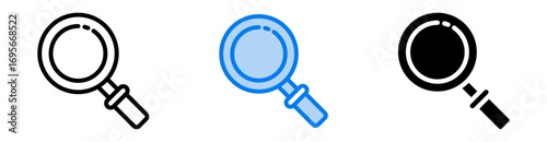 Search icon set multiple style collection