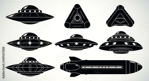 Collection of Futuristic UFO Designs.