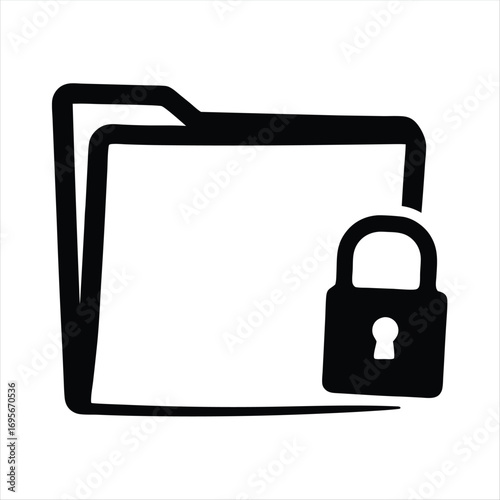 Protected folder icon with padlock symbolizing data security and privacy