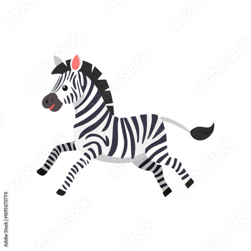 Zebra running and jumping