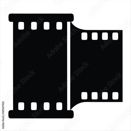 Black and White Film Strip Photography Roll Symbol Graphic Design