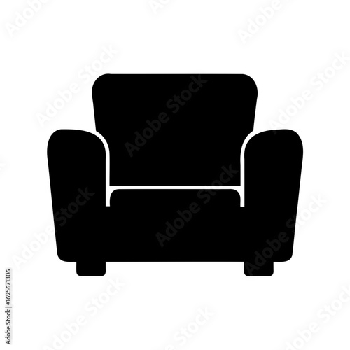 Silhouette of a comfortable armchair perfect for relaxation and stylish interior design