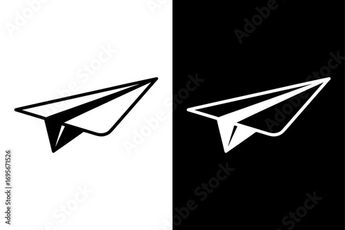 Paper Plane Multiple Style Icon. Vector Silhouette for Communication and Delivery