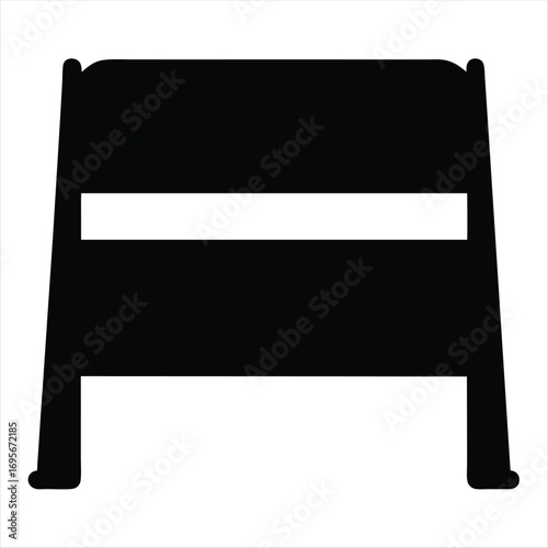 Black silhouette illustration of a road barrier for traffic management use