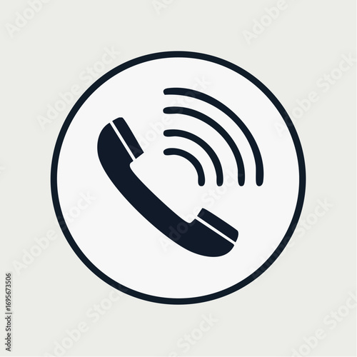 Ringing phone icon for active communication, direct contact, and customer support. Universal graphic symbolizing calls, connections, and essential outreach