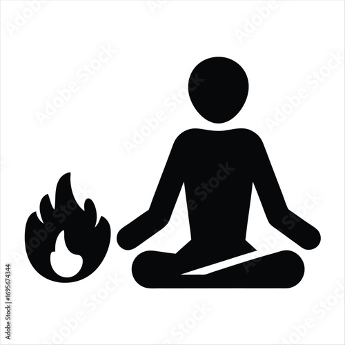 Meditation by the fire represents a balance of inner peace and passion