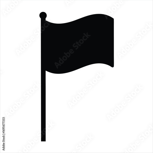 Black flag waving, a symbol of surrender, death, or mourning event