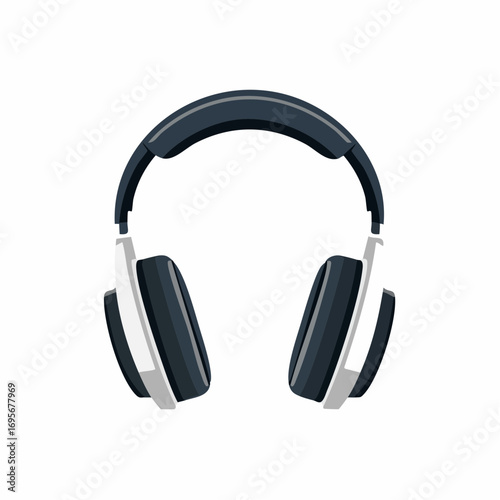 Digital illustration of a pair of high-quality headphones for music lovers and gamers, audio accessory concept