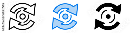 Refresh icon set multiple style collection