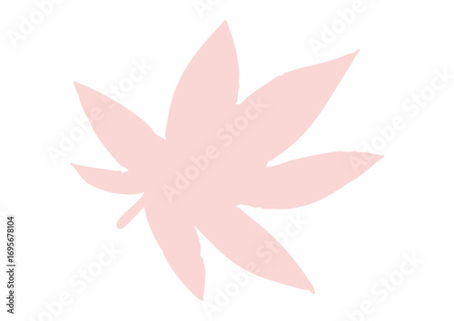 紅葉したモミジのイラスト・半透明の背景