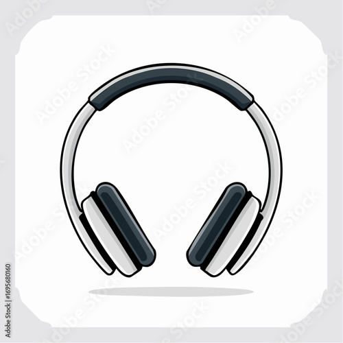 Sleek Over-Ear Headphones Illustration for Audio Enthusiasts and Music Lovers