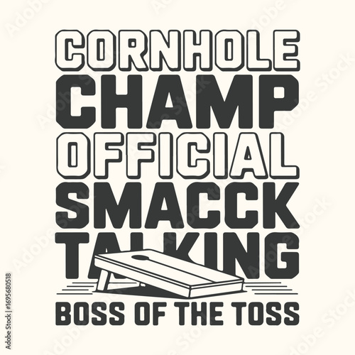Vector art of cornhole champ official smack talking boss of the toss